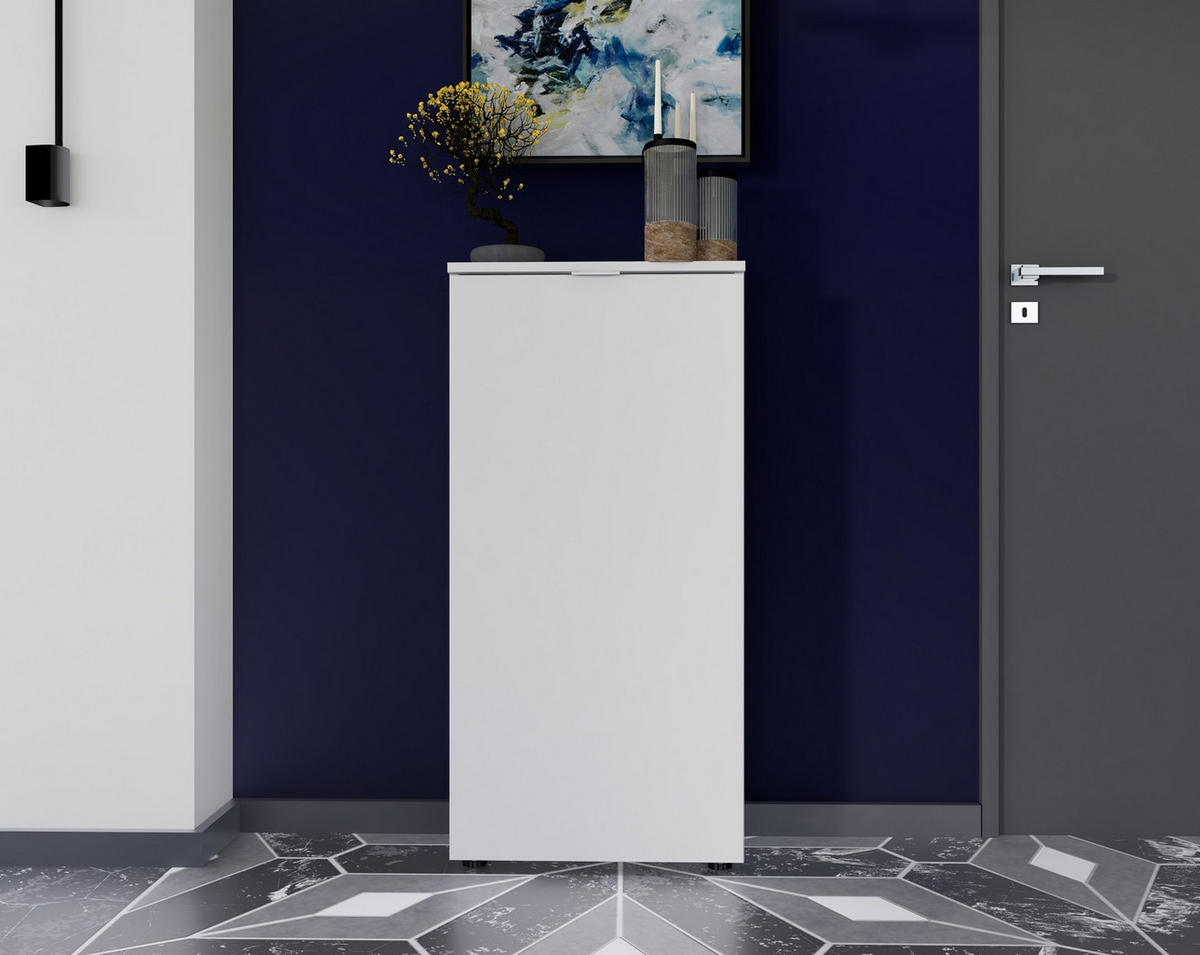 SCHUHSCHRANK  in 50/103/22 cm  - Schwarz/Weiß, Design, Holzwerkstoff/Metall (50/103/22cm) - Livetastic