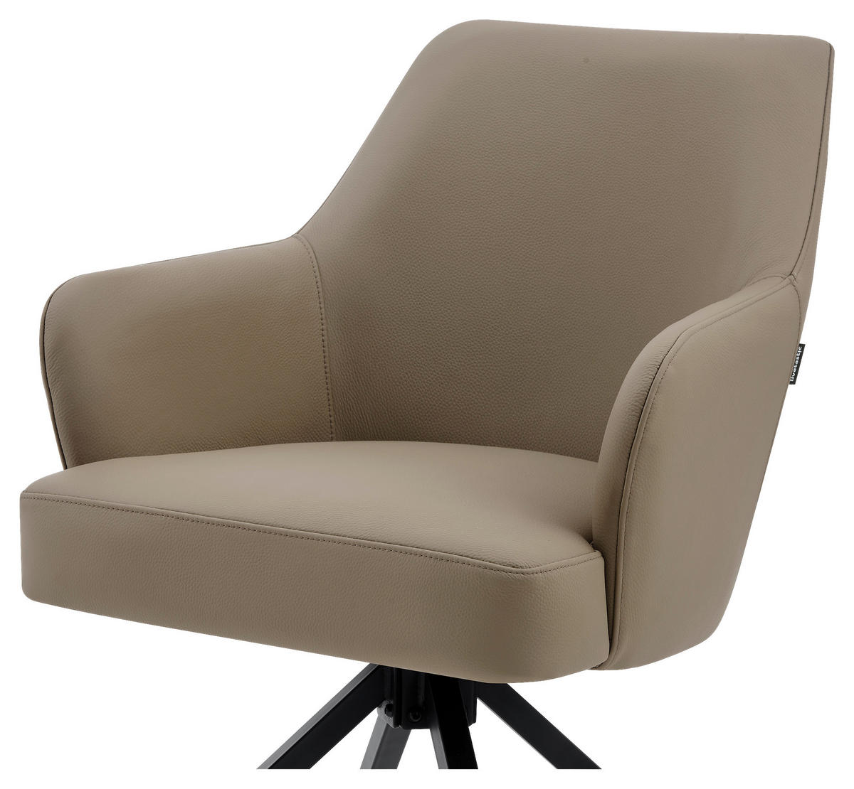STOLICA S NASLONOM ZA RUKE  crna, taupe  drvo, metal, koža      - crna/taupe, Moderno, koža/drvo (57,5/83,5/63cm) - Livetastic