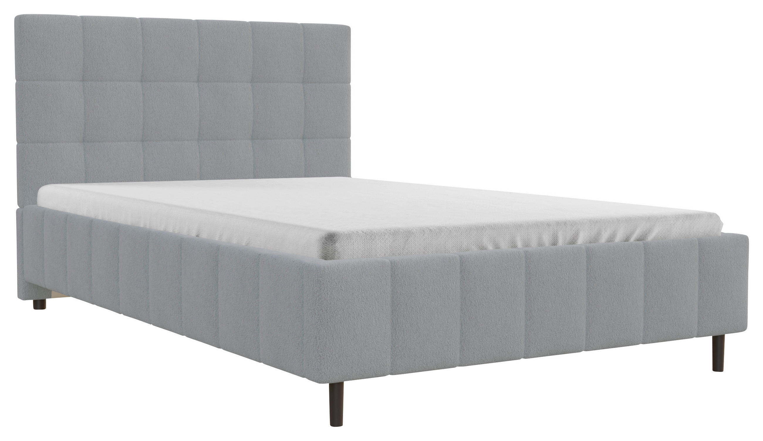 POLSTERBETT 140/200 cm  in Silberfarben  - Silberfarben/Schwarz, MODERN, Holz/Textil (140/200cm) - MID.YOU
