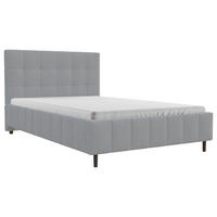 POLSTERBETT 140/200 cm  in Silberfarben  - Silberfarben/Schwarz, MODERN, Holz/Textil (140/200cm) - MID.YOU