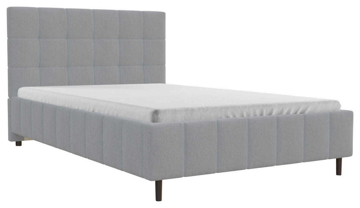 POLSTERBETT 140/200 cm  in Silberfarben  - Silberfarben/Schwarz, MODERN, Holz/Textil (140/200cm) - MID.YOU