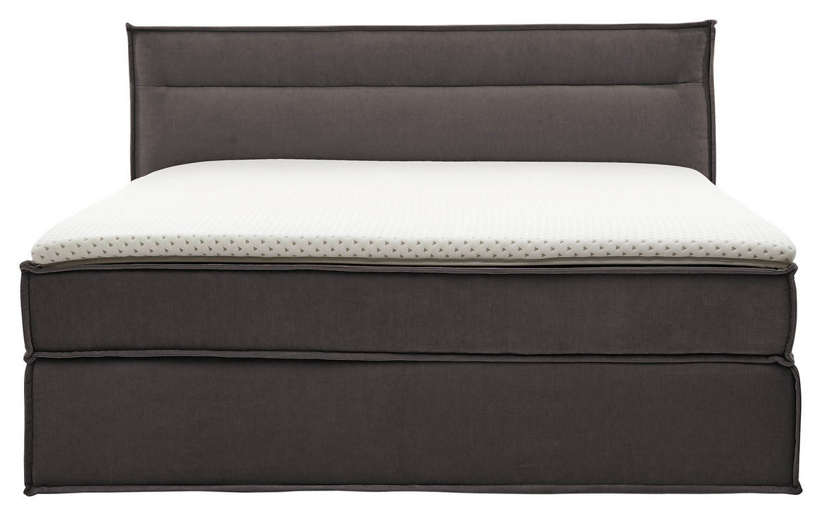 BOXSPRINGBETT 180/200 cm  in Anthrazit  - Anthrazit/Schwarz, Design, Textil (180/200cm) - Musterring