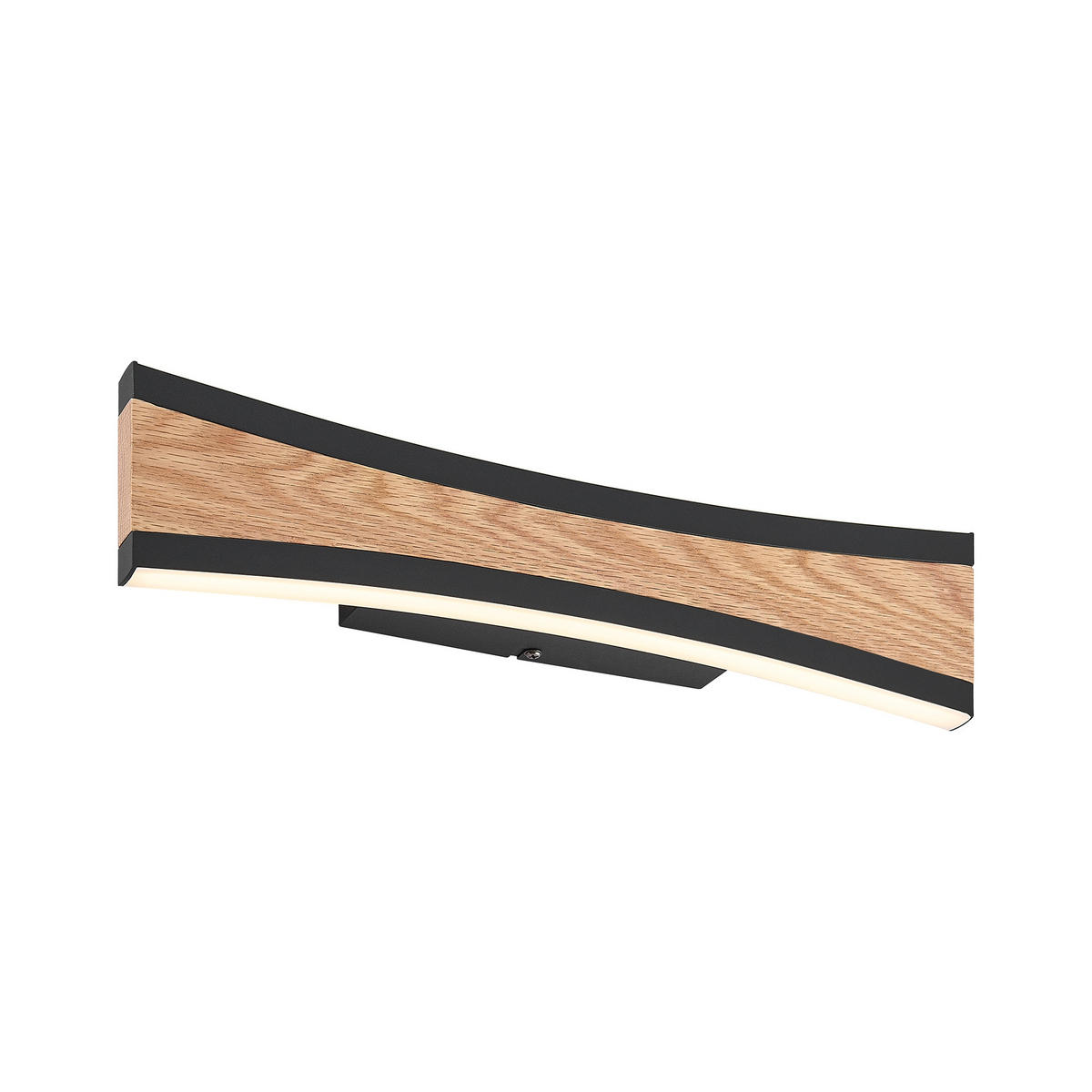 LED-WANDLEUCHTE Ella 40,5/9/5,5 cm   - Eichefarben/Schwarz, Natur, Holz/Kunststoff (40,5/9/5,5cm) - Novel