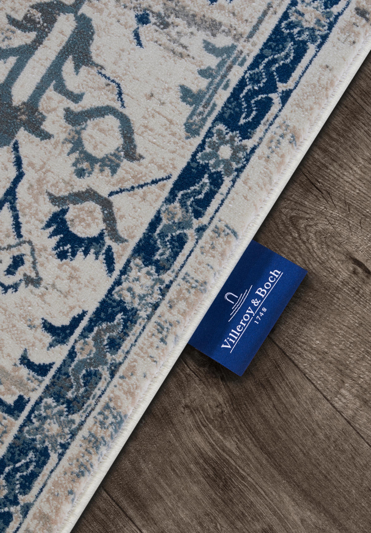 FLACHWEBETEPPICH 160/235 cm Kollektion 1869 Blau, Creme  - Blau/Creme, Design, Kunststoff/Textil (160/235cm) - Villeroy & Boch