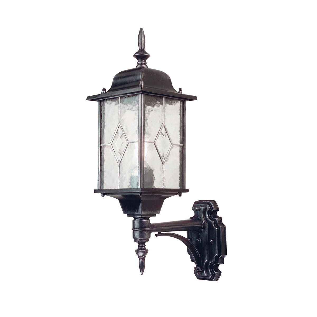 AUSSENWANDLEUCHTE - Silberfarben/Schwarz, Konventionell, Glas/Metall (15.9/53.5/28.5cm) - Elstead Lighting