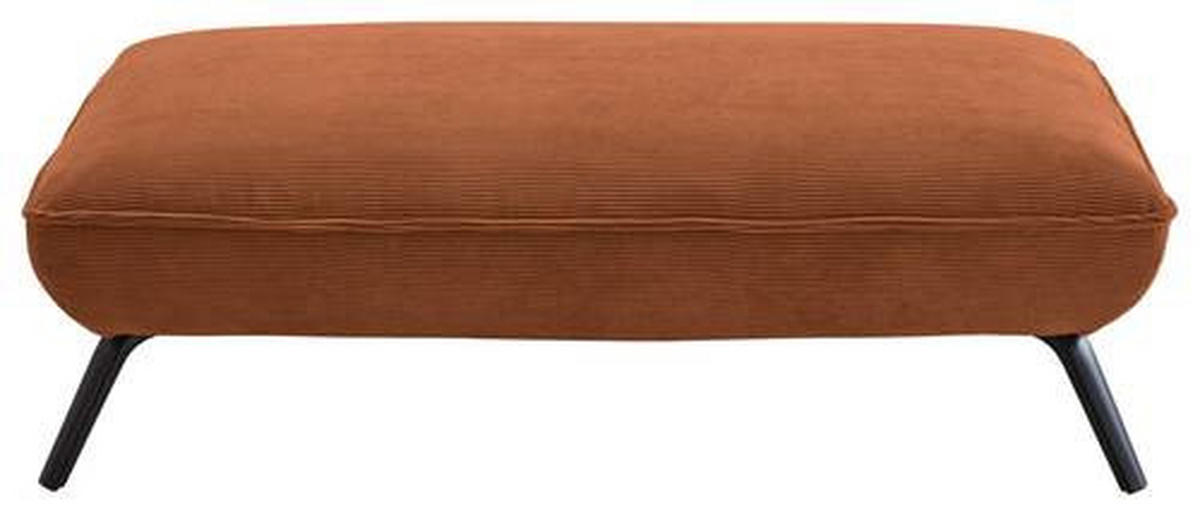 HOCKER in Textil Cognac  - Cognac/Schwarz, Design, Textil/Metall (142/43/80cm) - Moderano