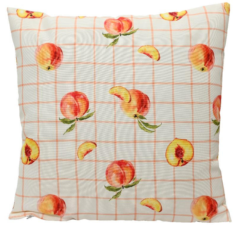 ZIERKISSEN Peaches  - Orange/Weiß, Basics, Kunststoff (50,00/40,00/42,00cm)