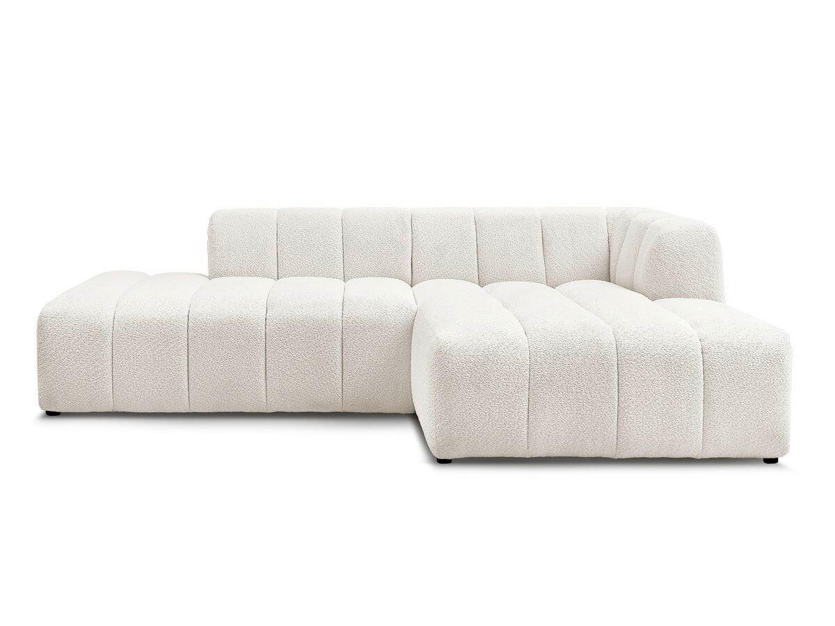 ECKSOFA  ANNECY Weiß Bouclé  - Schwarz/Weiß, MODERN, Kunststoff/Textil (262/170cm)