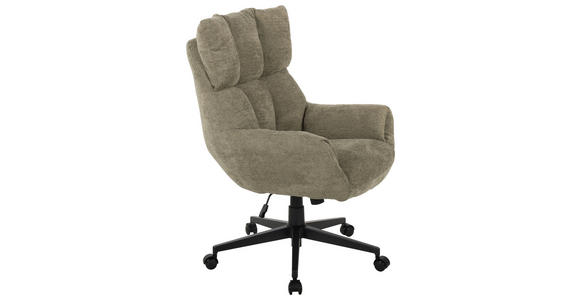 CHEFSESSEL Webstoff Schwarz, Salbeigrün  - Salbeigrün/Schwarz, KONVENTIONELL, Kunststoff/Textil (74/95-101/74cm) - Venda