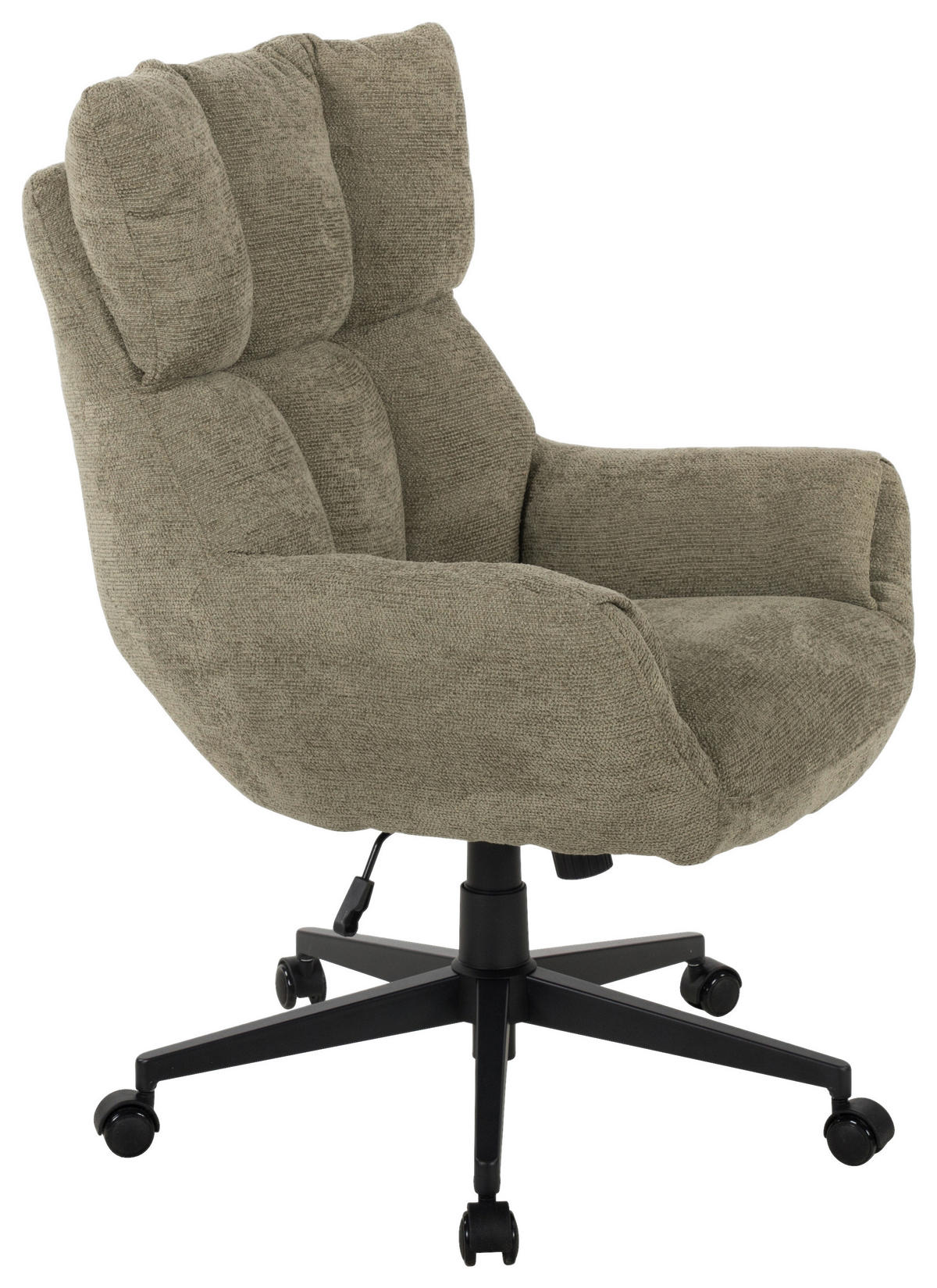 CHEFSESSEL Webstoff Schwarz, Salbeigrün  - Salbeigrün/Schwarz, KONVENTIONELL, Kunststoff/Textil (74/95-101/74cm) - Venda