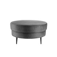 HOCKER Velours Grau  - Schwarz/Grau, MODERN, Textil/Metall (80/43/80cm) - Livetastic