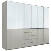SKRIŇA S OTOČNÝMI DVERAMI, sivá, biela, 300/236/58 cm - sivá/biela, Design, kov/kompozitné drevo (300/236/58cm) - Novel