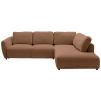 ECKSOFA  in Chenille Braun  307/224 cm  - Schwarz/Braun, KONVENTIONELL, Kunststoff/Textil (307/224cm) - Hom`in
