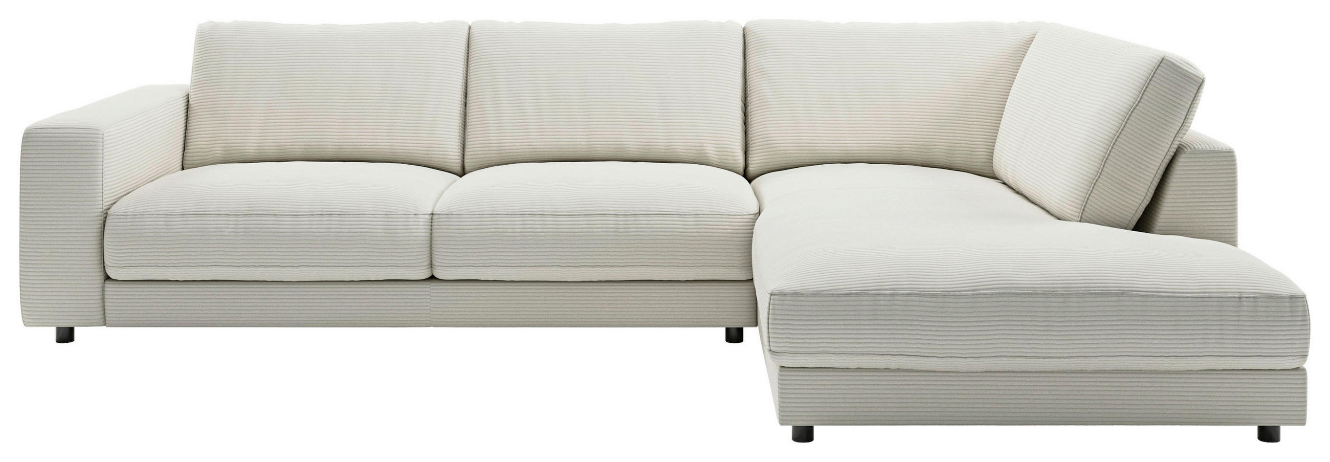 ECKSOFA in Cord Hellgrau  325/224 cm  - Hellgrau/Schwarz, Design, Kunststoff/Textil (325/224cm) - Pure Home Lifestyle