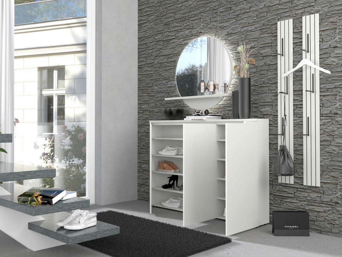 GARDEROBE 3-teilig  in 175/187/22 cm  - Grau, Design, Glas/Holzwerkstoff (175/187/22cm) - Xora