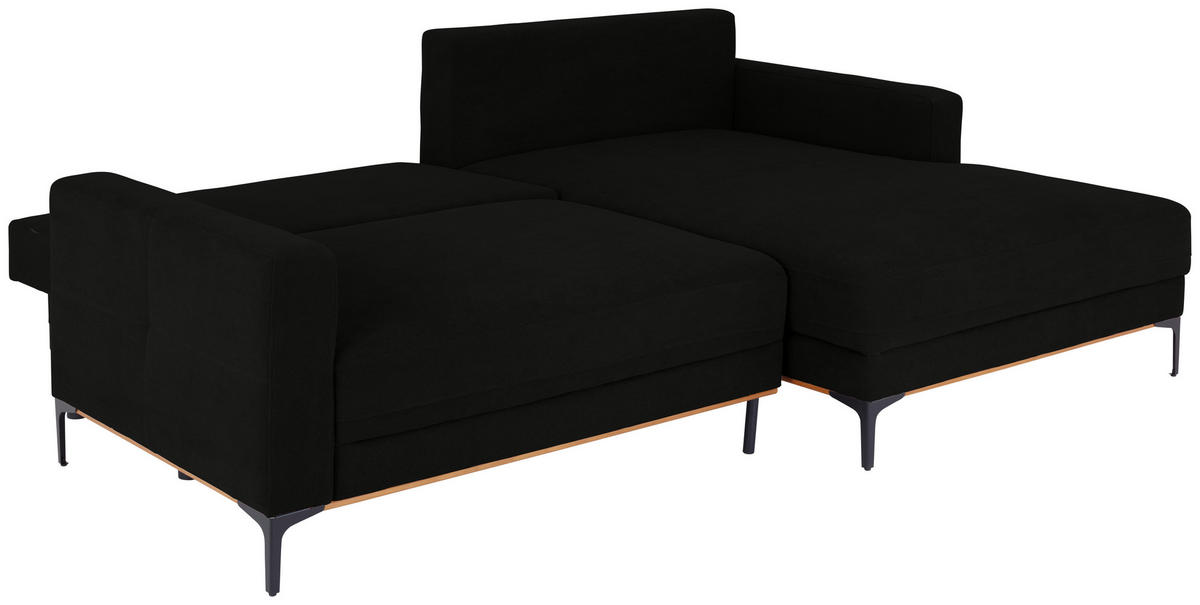 ECKSOFA in Schwarz  - Schwarz, Modern, Textil/Metall (238/162cm) - Ondega