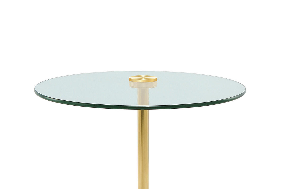 BEISTELLTISCH 44/44/50 cm Schwarz, Goldfarben rund  - Goldfarben/Schwarz, Design, Glas/Stein (44/44/50cm) - Kayoom