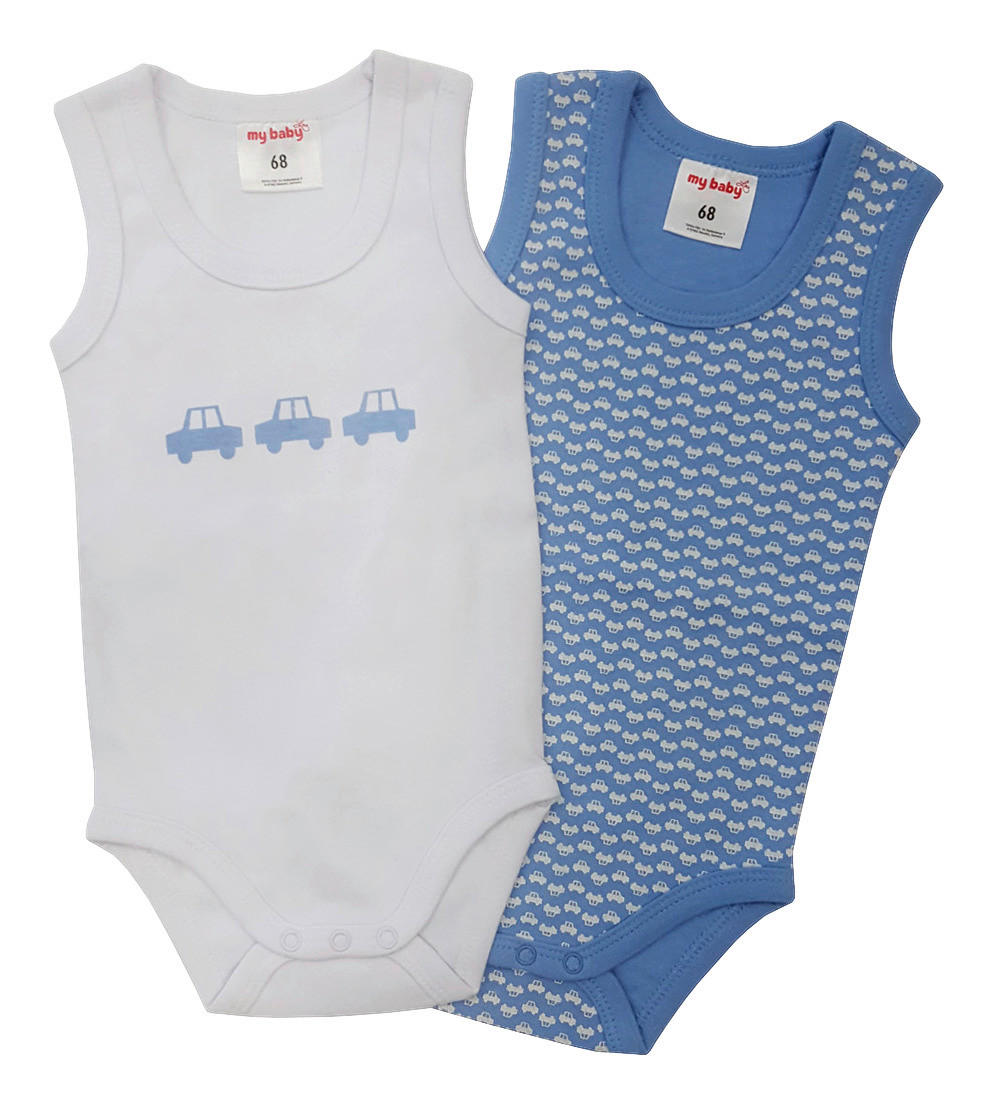 BABYBODY 2-teilig  - Weiß/Hellblau, Basics, Textil (50/56null) - My Baby Lou
