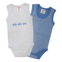 BABYBODY 2-teilig  - Weiß/Hellblau, Basics, Textil (50/56null) - My Baby Lou