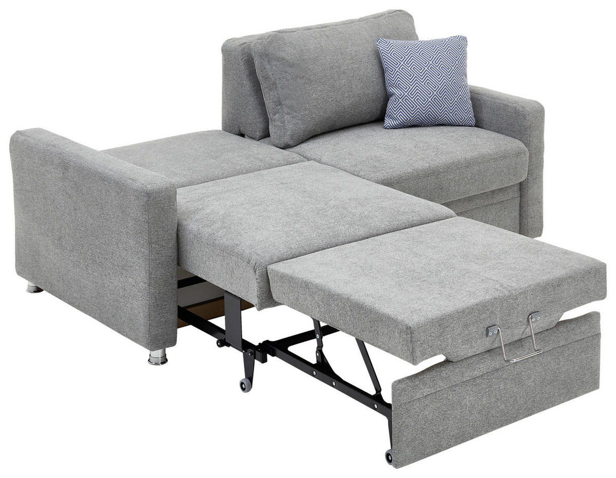 SCHLAFSOFA Naturfarben  - Naturfarben, KONVENTIONELL, Textil/Metall (206/90/100cm) - Beldomo Style