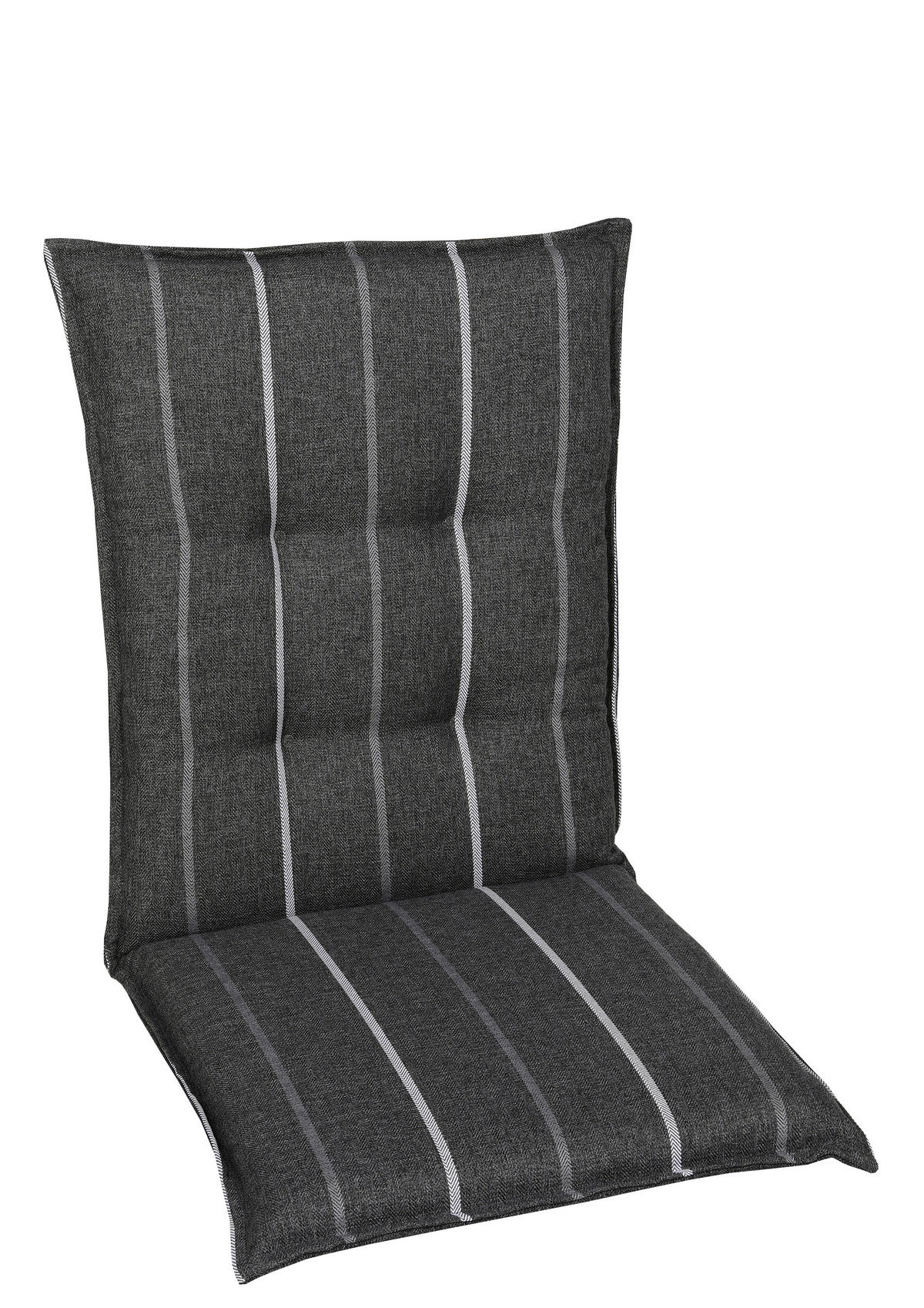 SESSELAUFLAGE Streifen  - Anthrazit/Grau, Basics, Textil (50/7/108cm)