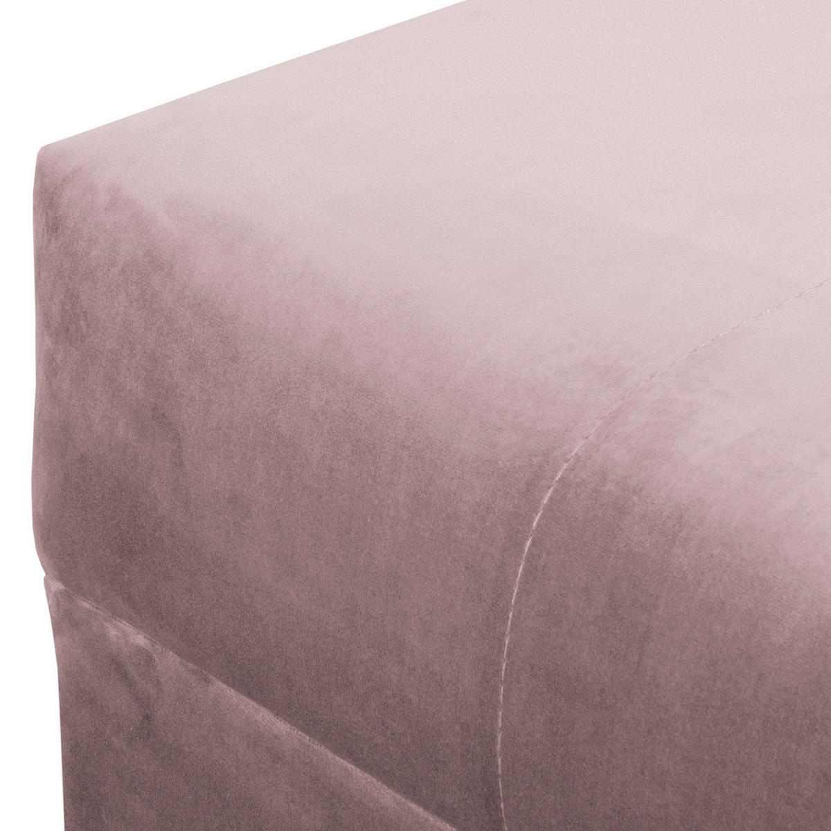 ECKSOFA inkl. Hocker Ariella Rosa Samt Rückenkissen, Hocker  - Naturfarben/Rosa, Design, Holz/Textil (161/231cm) - Livetastic