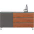 KOMMODE Kernnussbaum furniert Grau, Nussbaumfarben - Nussbaumfarben/Alufarben, Design, Glas/Holz (130/68,5/41,6cm) - Hülsta KOMMODE Kernnussbaum furniert Grau, Nussbaumfarben - Nussbaumfarben/Alufarben, Design, Glas/Holz (130/68,5/41,6cm) - Hülsta