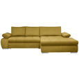 ECKSOFA in Flachgewebe Gelb  - Chromfarben/Gelb, Design, Kunststoff/Textil (294/173cm) - Carryhome