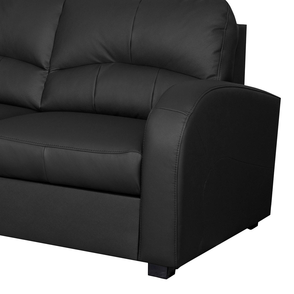 ECKSOFA 168/227 cm TILO in Lederlook Schwarz Bettkasten  168/227 cm  - Schwarz, Design, Kunststoff/Textil (168/227cm) - Livetastic