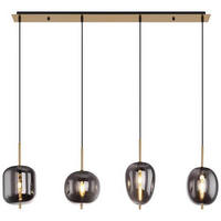 HÄNGLAMPA Blacky I 110/18,5/120 cm  - mässingsfärgad, Design, metall/glas (110/18,5/120cm) - Globo
