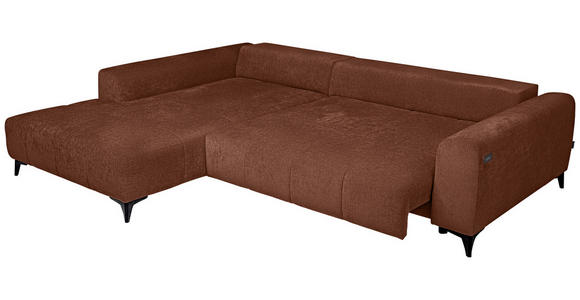 ECKSOFA  in Chenille Rostfarben  222/279 cm  - Rostfarben/Schwarz, KONVENTIONELL, Kunststoff/Textil (222/279cm) - Hom`in