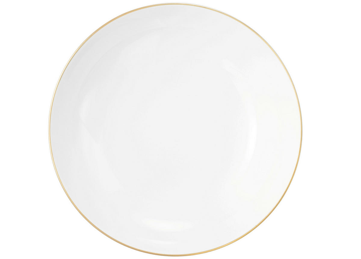 SUPPENTELLER Weiß, Goldfarben Porzellan Liberty  - Goldfarben/Weiß, Basics, Keramik (21cm) - Seltmann Weiden