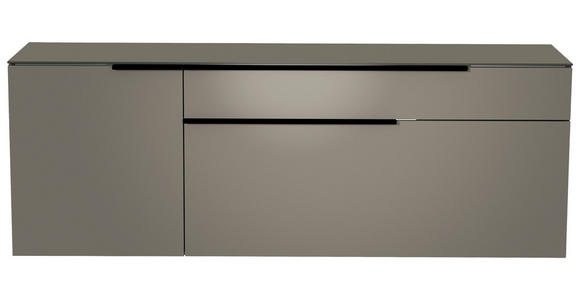 LOWBOARD Grau, Schwarz  - Schwarz/Grau, Design, Glas/Holzwerkstoff (160/56/45cm) - Moderano