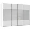 SCHWEBETÜRENSCHRANK 316/235/68 cm 4-türig Grau, Weiß  - Chromfarben/Weiß, KONVENTIONELL, Glas/Holzwerkstoff (316/235/68cm) - Novel