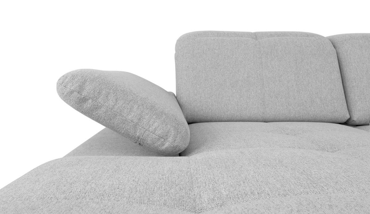 WOHNLANDSCHAFT Ramzes in Hellgrau  - Hellgrau/Grau, Design, Textil/Metall (173/328/215cm) - MID.YOU