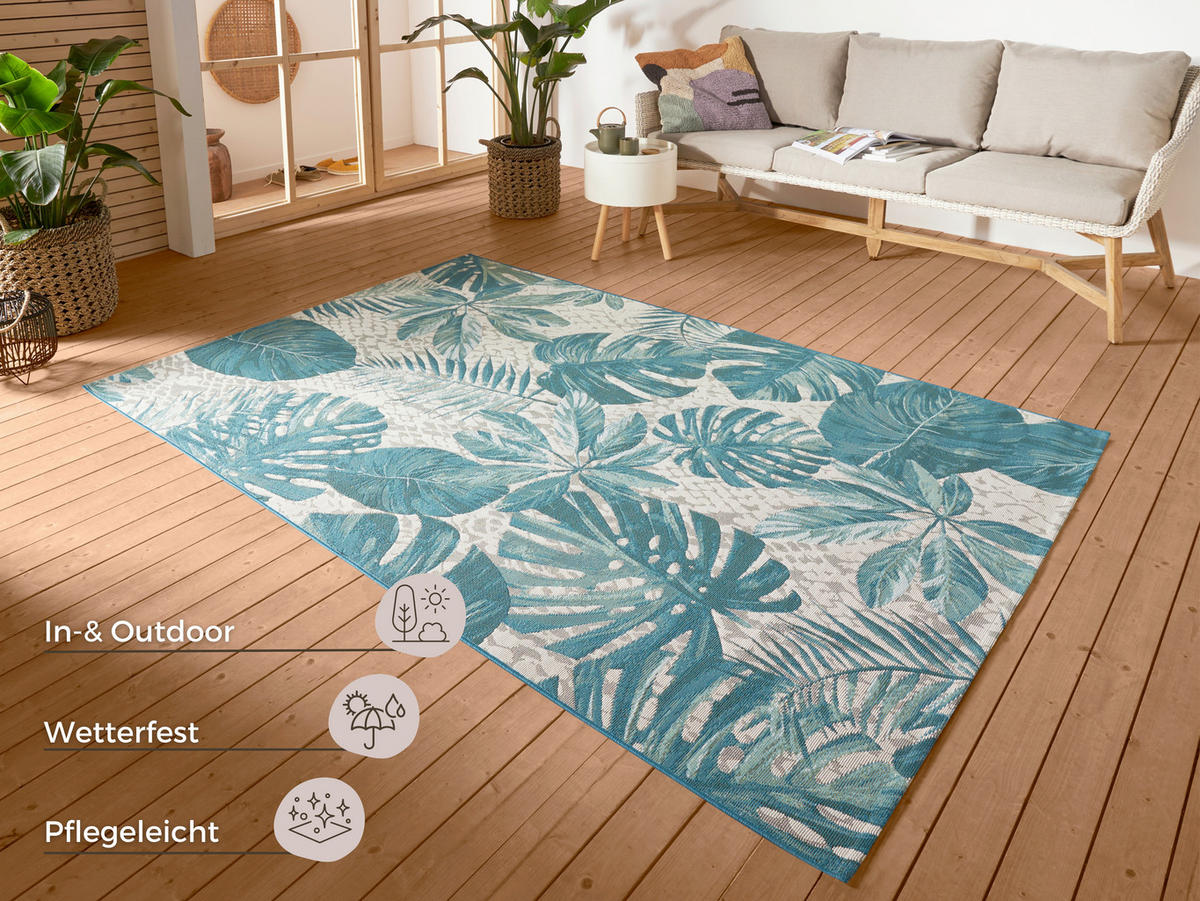 OUTDOORTEPPICH 240/340 cm Flair Türkis  - Türkis, Design, Kunststoff (240/340cm)