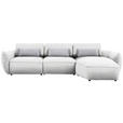 ECKSOFA  in Chenille Weiß  340/190 cm  - Greige/Schwarz, Design, Kunststoff/Textil (340/190cm) - Belluti