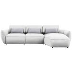 ECKSOFA  in Chenille Weiß  340/190 cm  - Greige/Schwarz, Design, Kunststoff/Textil (340/190cm) - Belluti