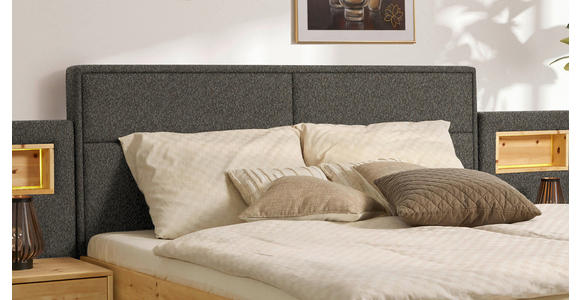 BETT 160/200 cm in Zirbelkieferfarben, Greige - Greige/Zirbelkieferfarben, Natur, Holz/Textil (160/200cm) - Valnatura