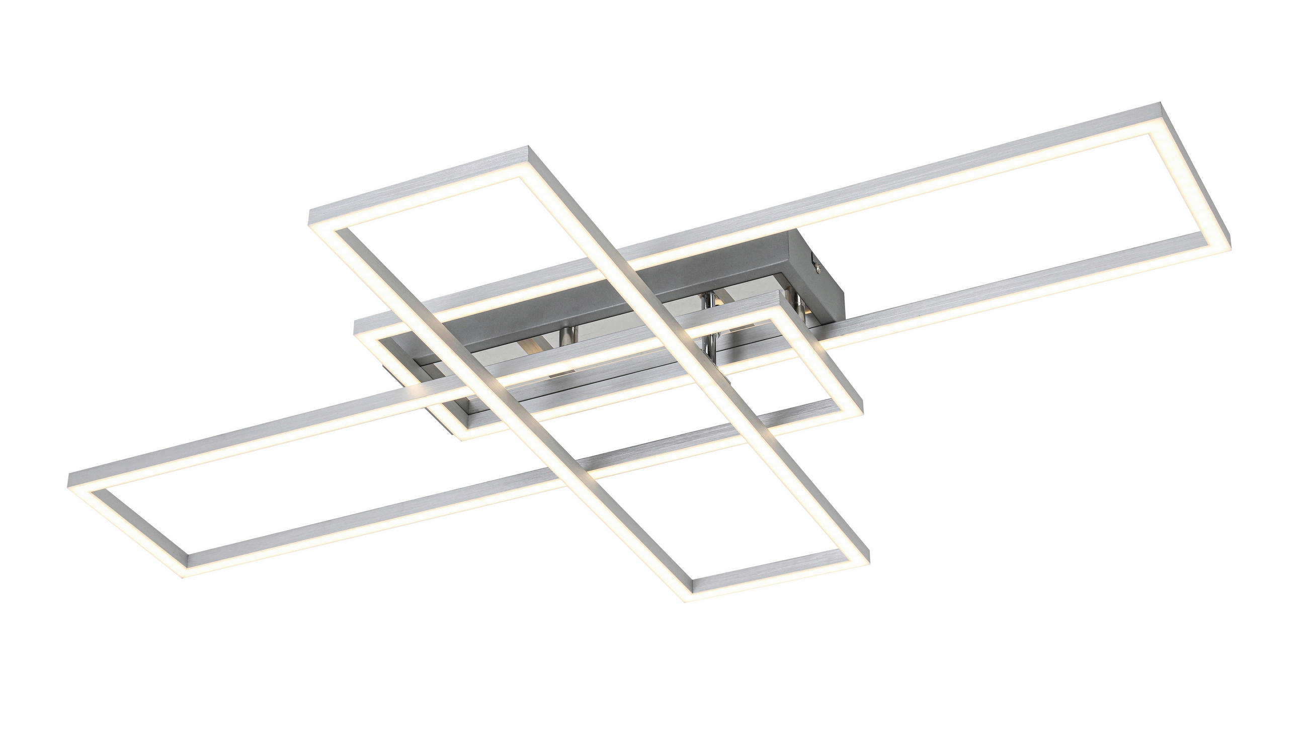 STROPNÉ LED SVIETIDLO, 82,5/55/8 cm - chrómová/strieborná, Basics, kov/plast (82,5/55/8cm) - Novel
