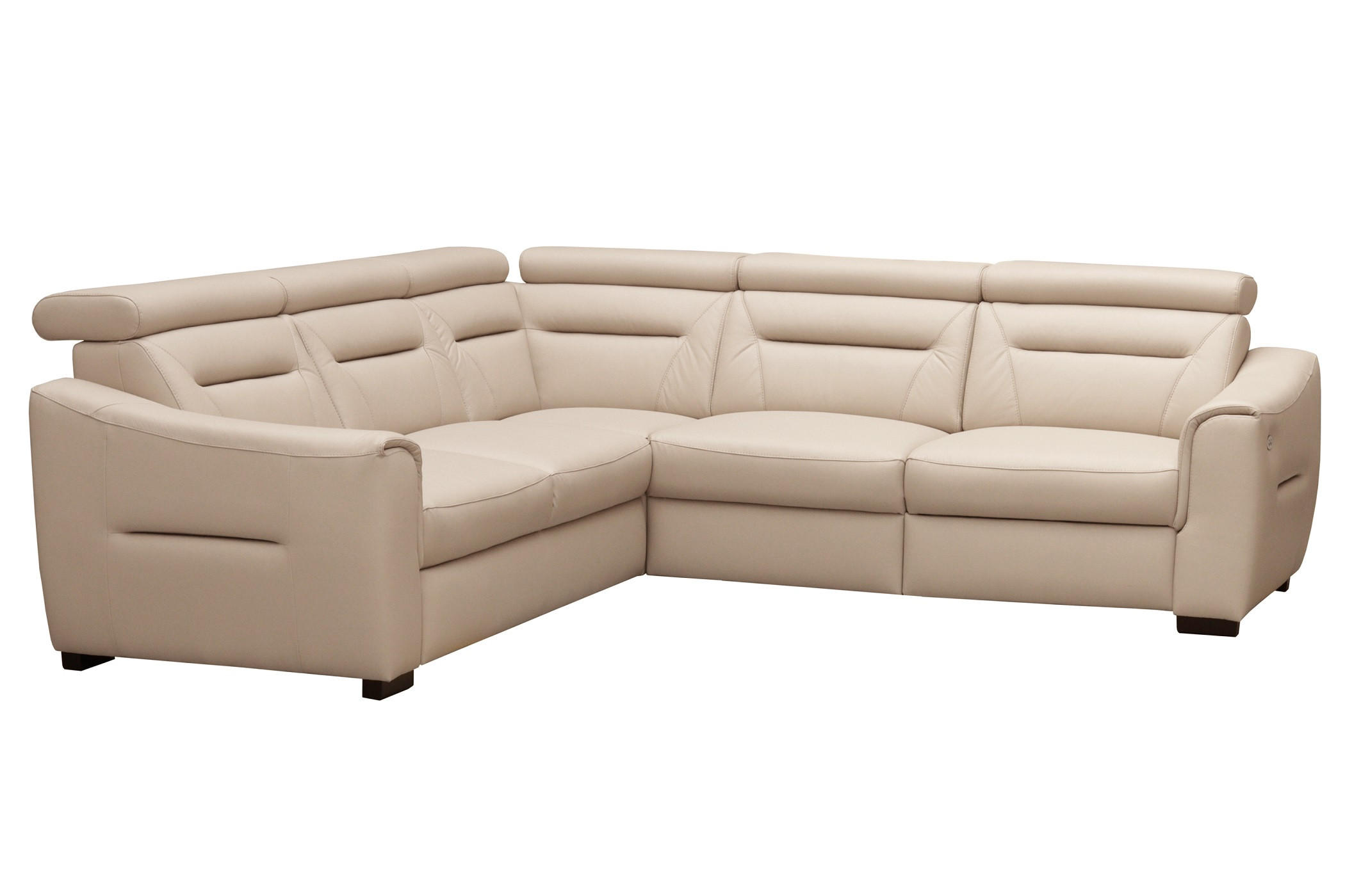SAROKKANAPÉ textil, bőr bézs  - bézs/fekete, Design, bőr/textil (256/86-104/256cm) - Celina Home