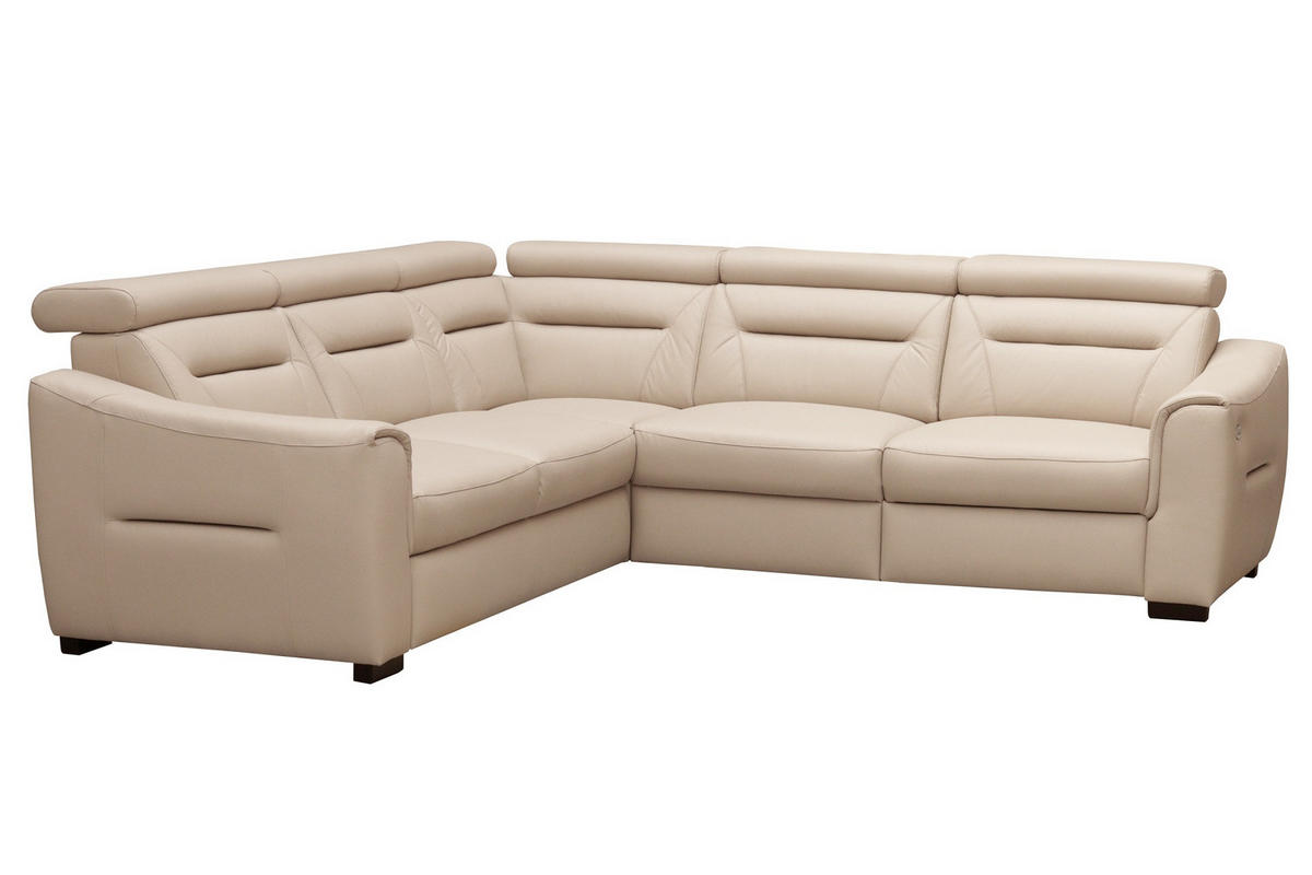 SAROKKANAPÉ textil, bőr bézs  - bézs/fekete, Design, bőr/textil (256/86-104/256cm) - Celina Home