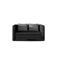 SCHLAFSOFA Samt Grau, Schwarz  - Schwarz/Grau, Design, Kunststoff/Textil (132/62/70cm) - P & B