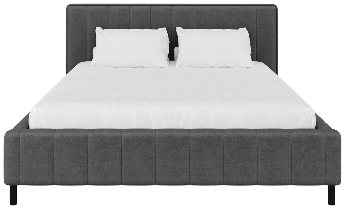 POLSTERBETT 180/200 cm  Anthrazit  - Anthrazit/Schwarz, Design, Holz/Textil (180/200cm) - Carryhome