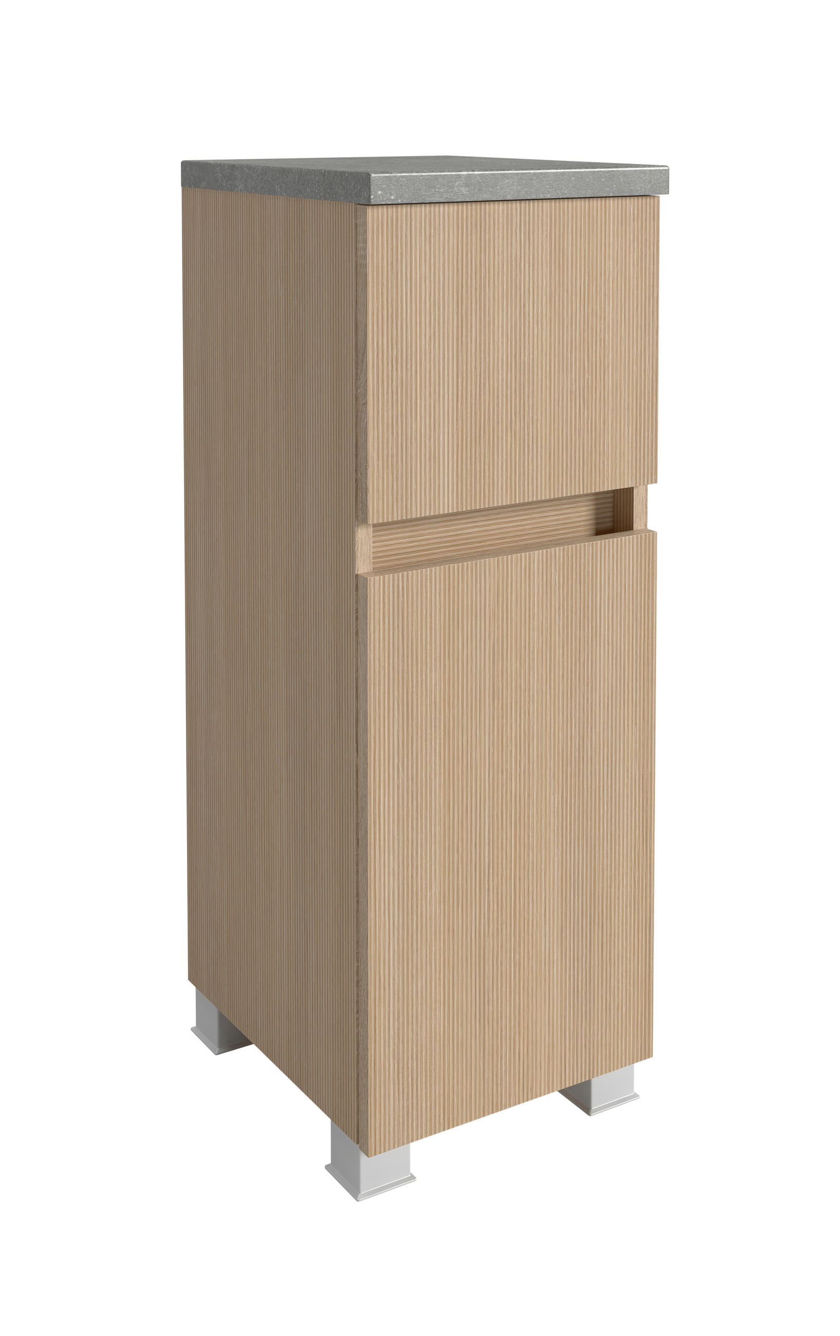 UNTERSCHRANK 30/80/35 cm   - Eichefarben/Silberfarben, KONVENTIONELL, Holzwerkstoff/Kunststoff (30/80/35cm) - Xora