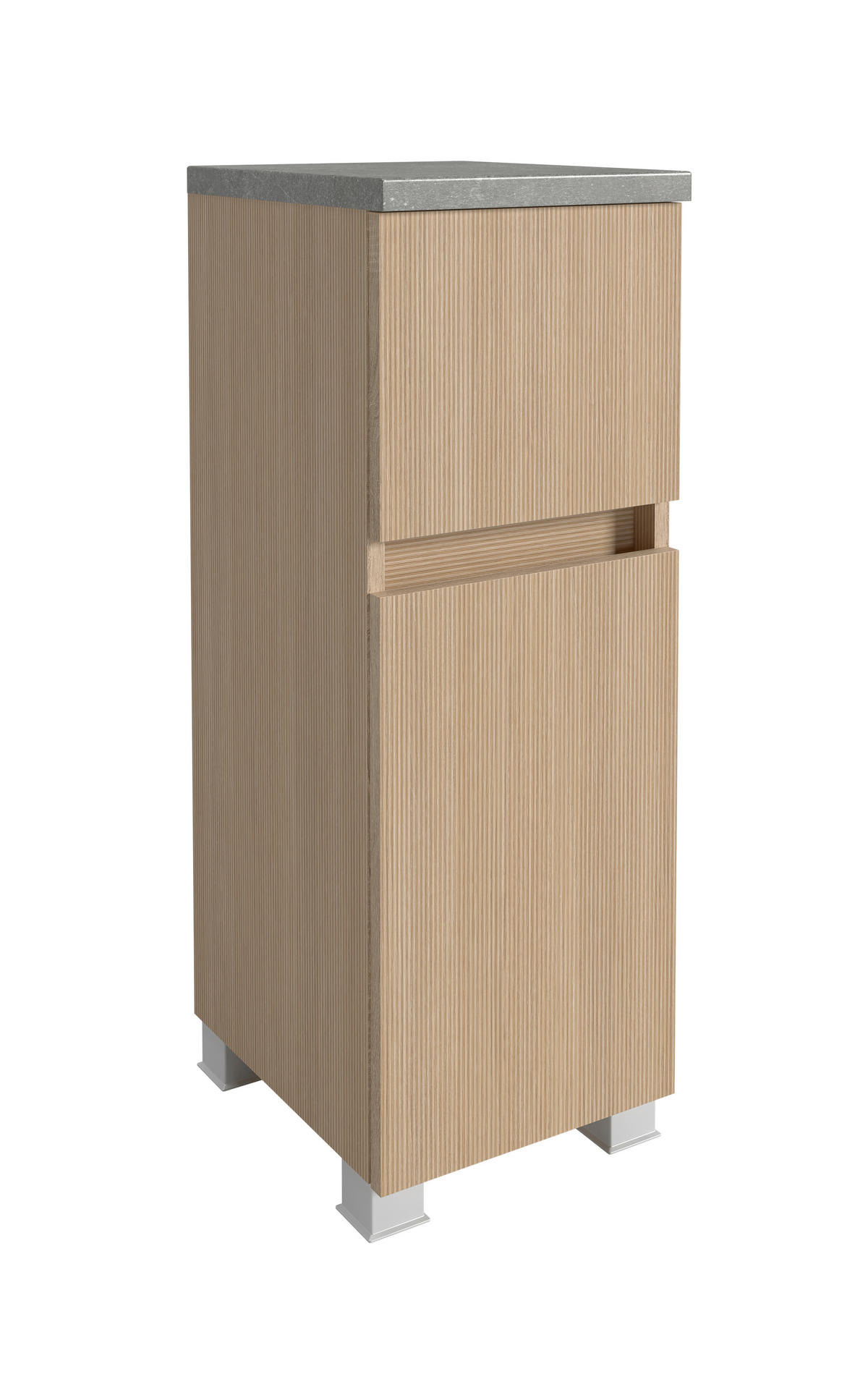 UNTERSCHRANK 30/80/35 cm   - Eichefarben/Silberfarben, KONVENTIONELL, Holzwerkstoff/Kunststoff (30/80/35cm) - Xora