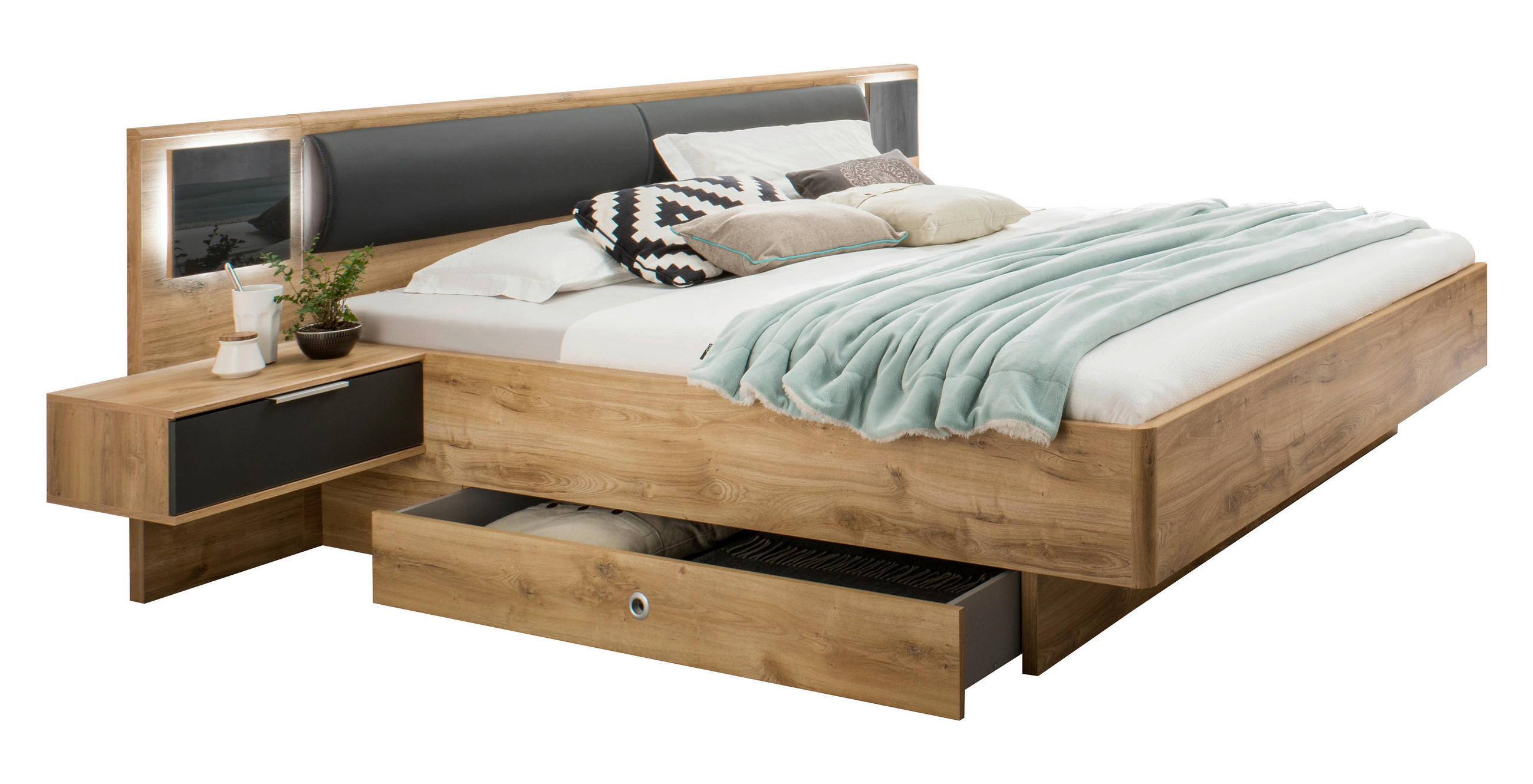 KREVET 180/200 cm boje hrasta - boje hrasta, Design, drvni materijal (180/200cm) - Xora