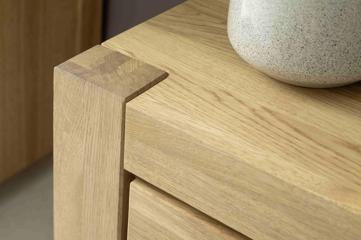 HIGHBOARD  in 172/140/45 cm  - Wildeiche/Schwarz, Natur, Glas/Holz (172/140/45cm) - Carryhome