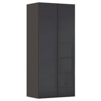 DREHTÜRENSCHRANK 101/223/61 cm,  in Graphitfarben, 2-türig  - Graphitfarben, Basics, Glas/Holzwerkstoff (101/223/61cm) - Novel