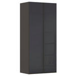 DREHTÜRENSCHRANK 101/223/61 cm,  in Graphitfarben, 2-türig  - Graphitfarben, Basics, Glas/Holzwerkstoff (101/223/61cm) - Novel